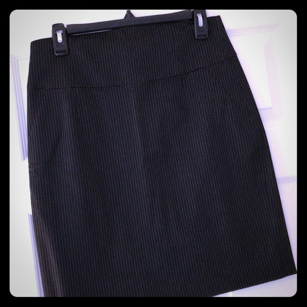 Pinstripe Above the Knee Skirt